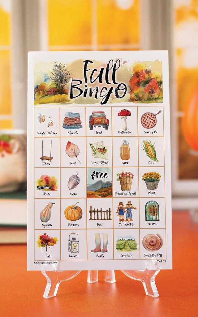 fall bingo free printable