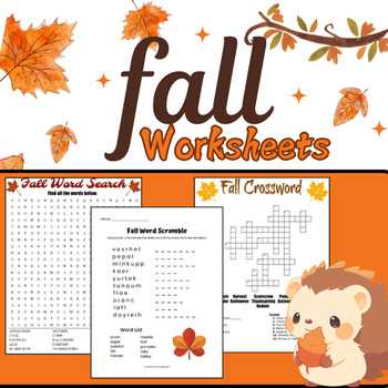 fall crossword printable