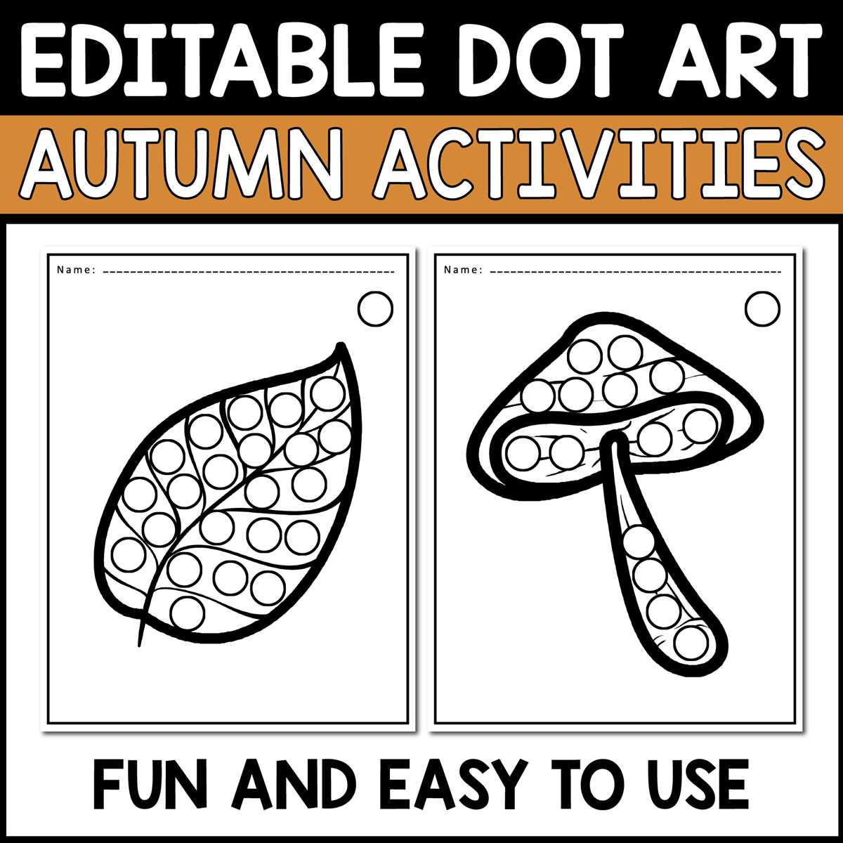 fall dot painting printables