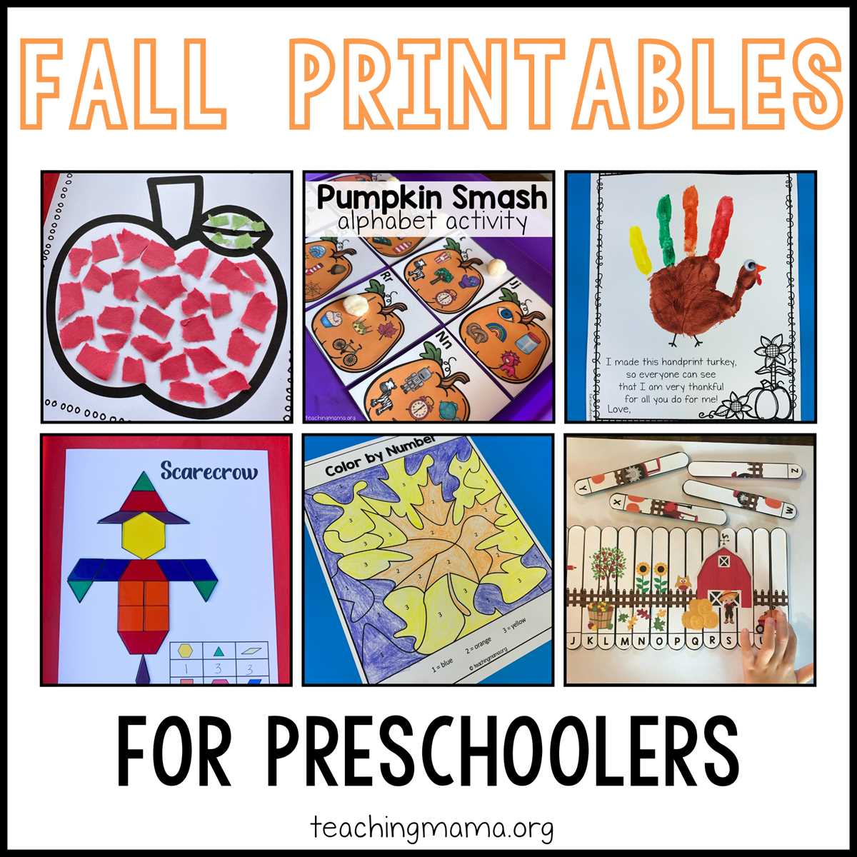 fall printable activities for preschoolers