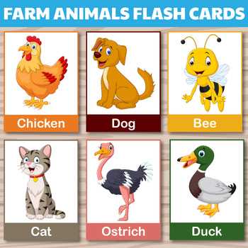farm animal flash cards printable