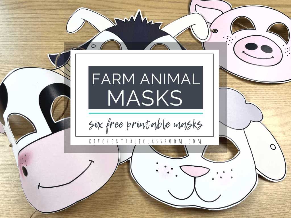 farm animal masks printable