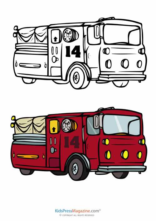 fire engine printable coloring pages
