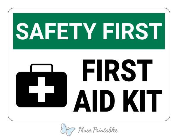 first aid kit sign printable