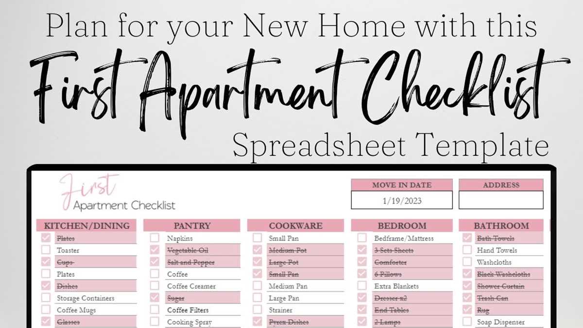first apartment checklist printable