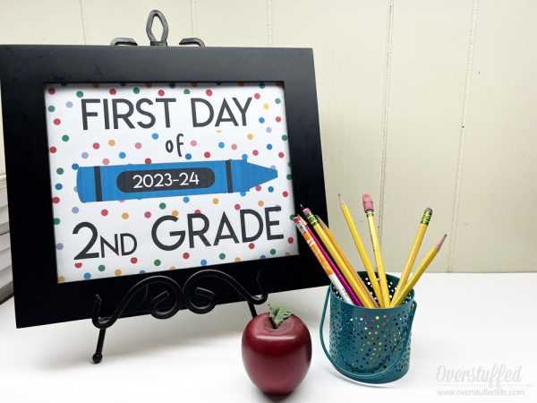 first day of kindergarten printable sign