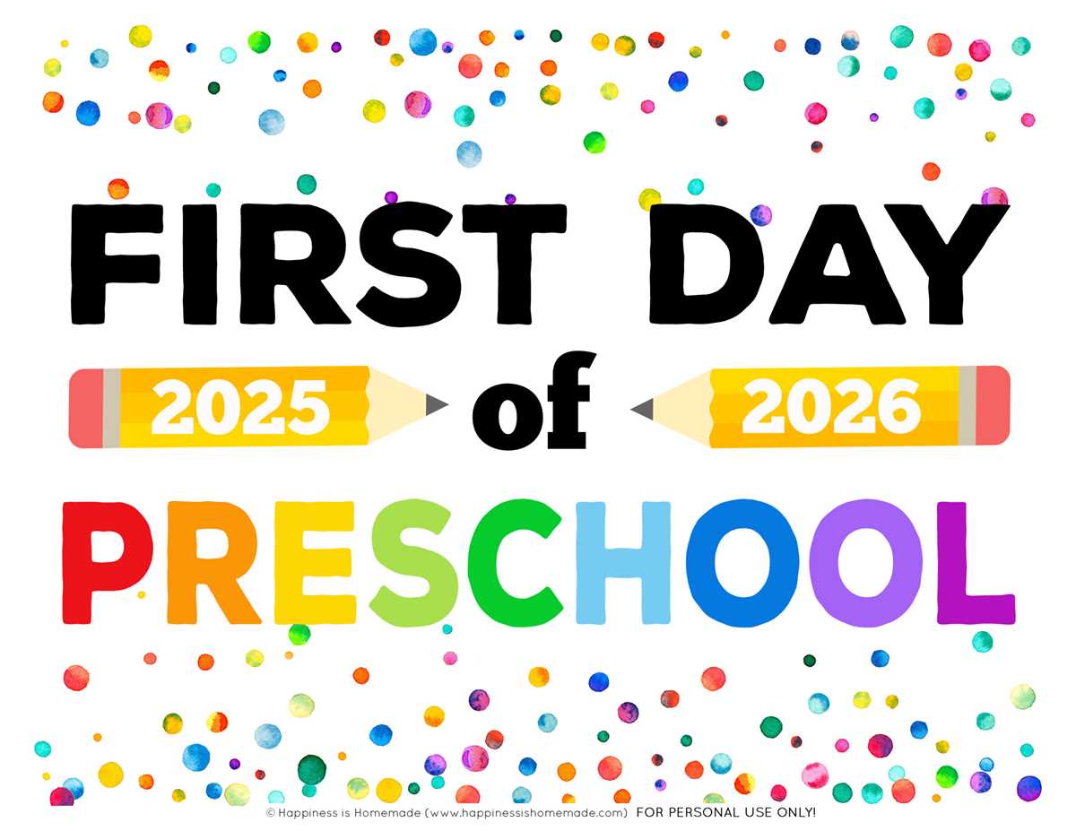 first day of prek printable