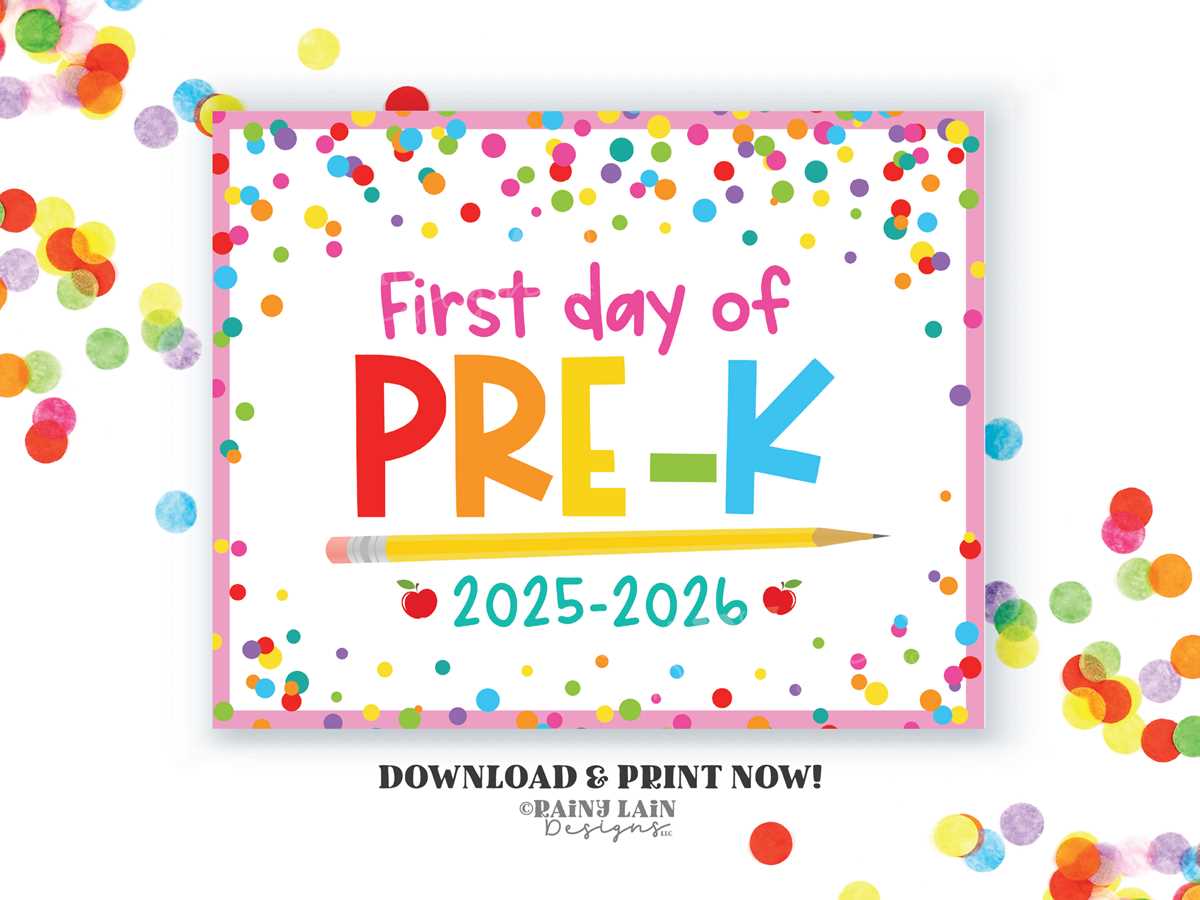 first day of preschool printable sign