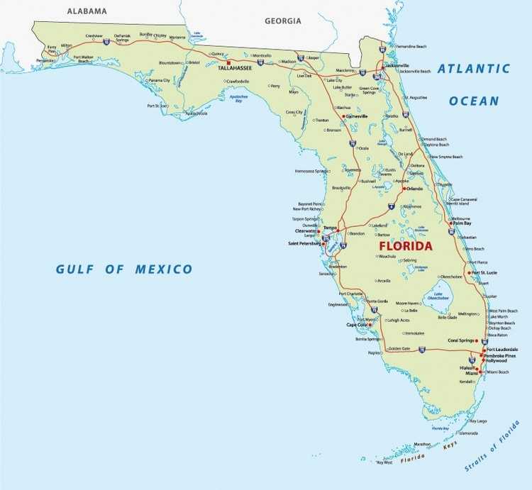 florida state map printable