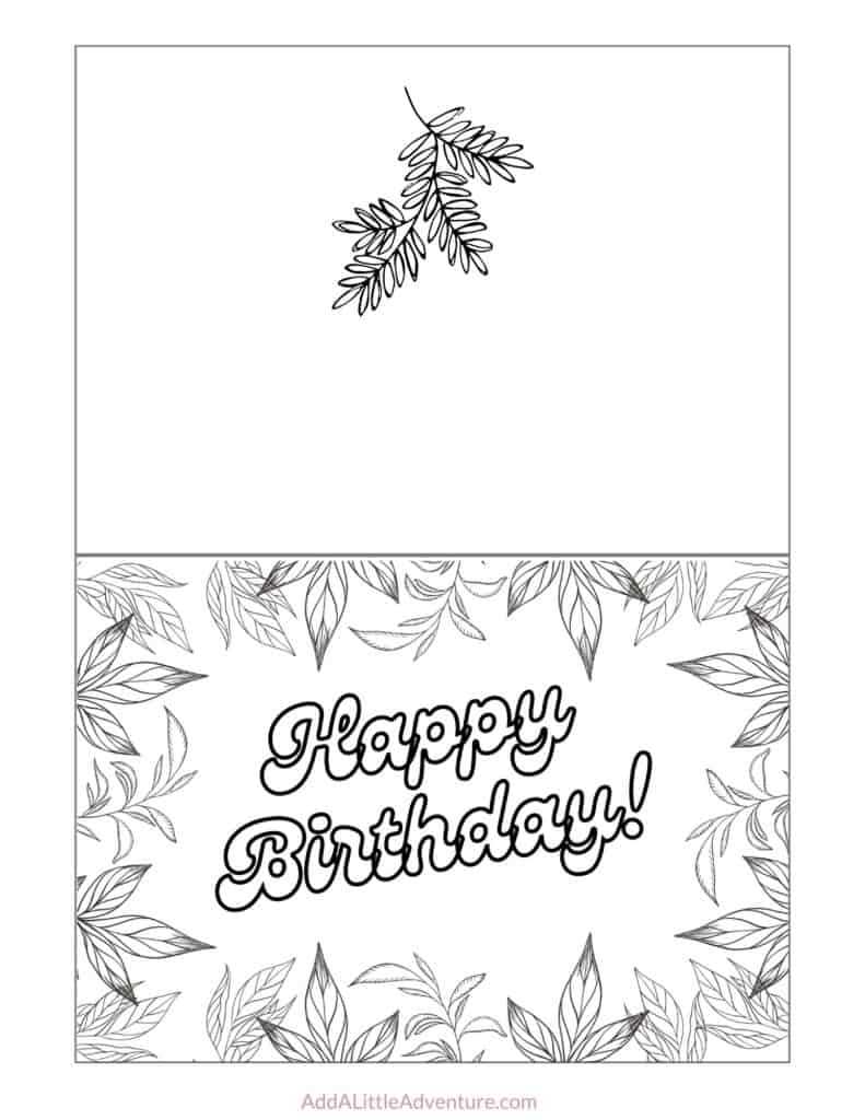 foldable printable birthday cards to color