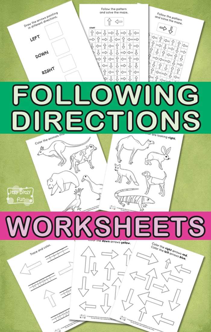 following directions printables
