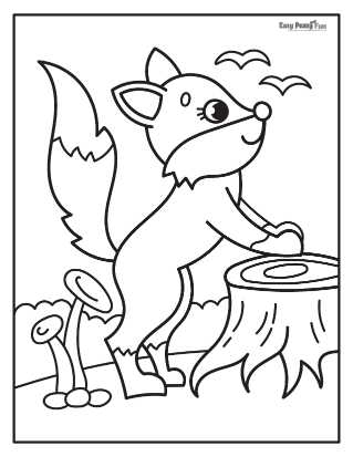 fox printable coloring pages