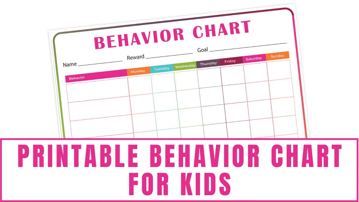 free behavior charts printable