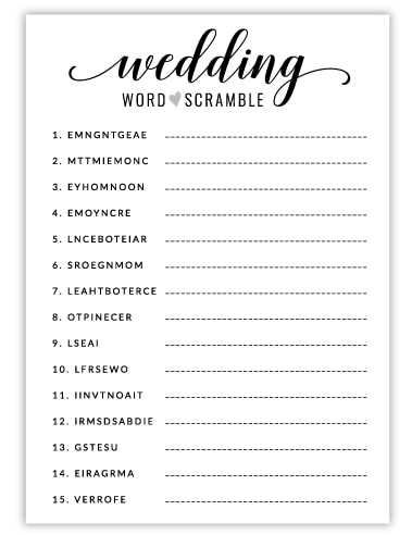 free bridal shower games printable