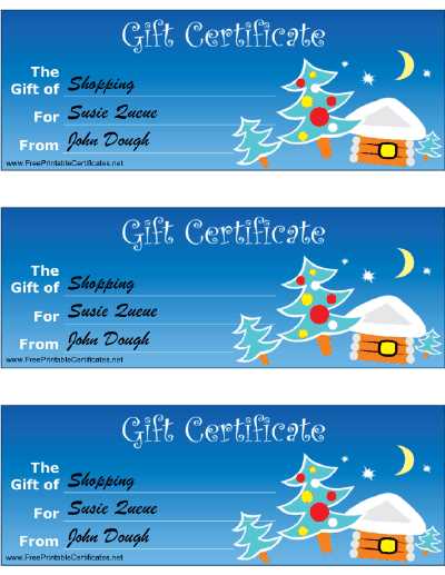 free christmas gift certificate printable