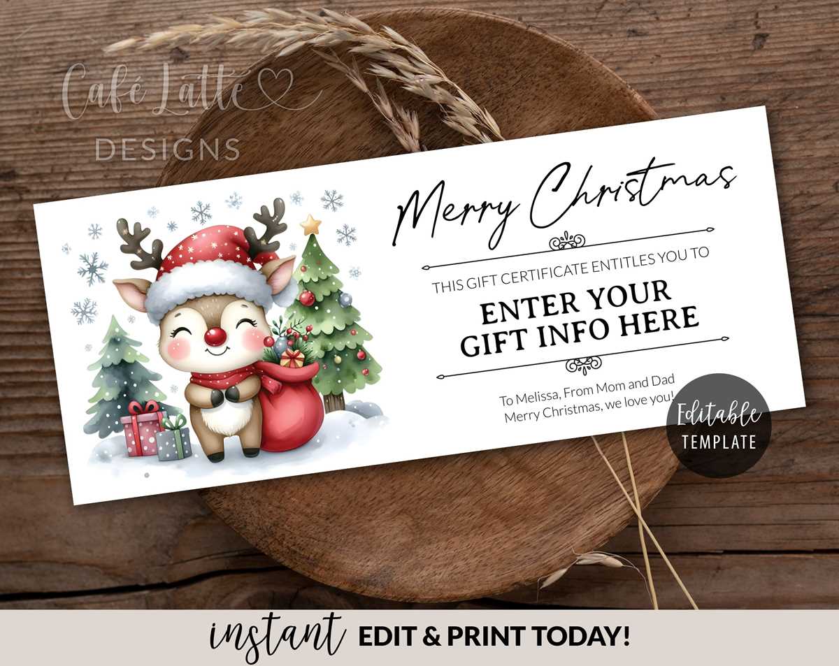 free christmas gift certificate printable