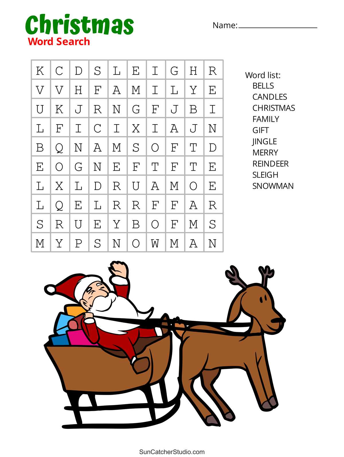 free christmas word puzzles printable