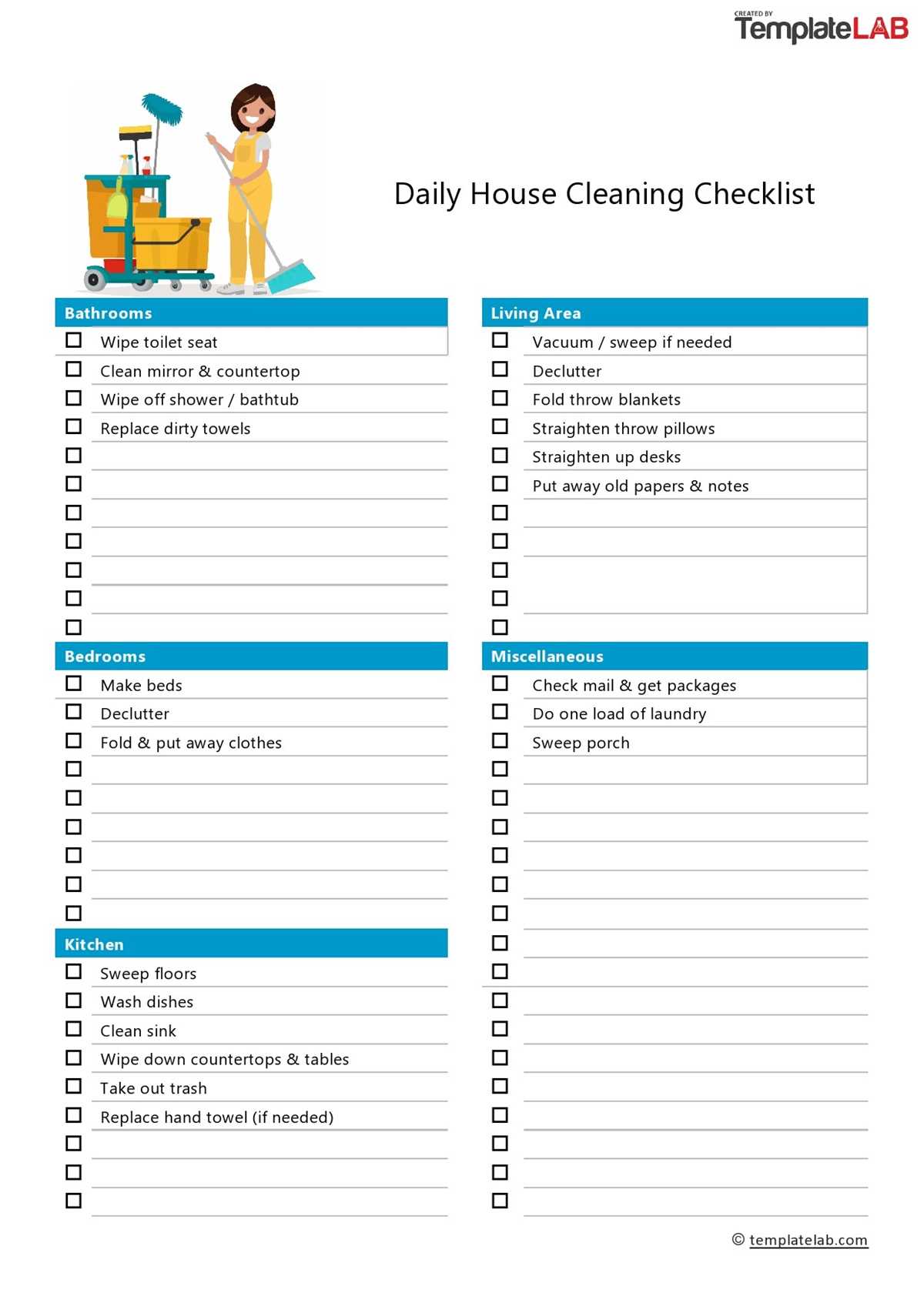 free cleaning chart printables