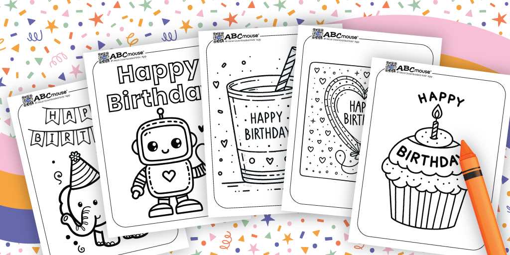 free colorable printable birthday cards
