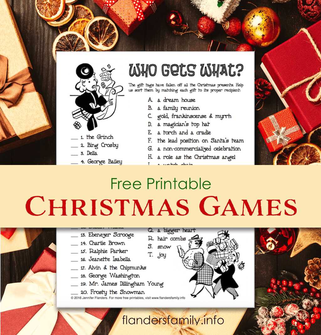 free games for christmas that is printable