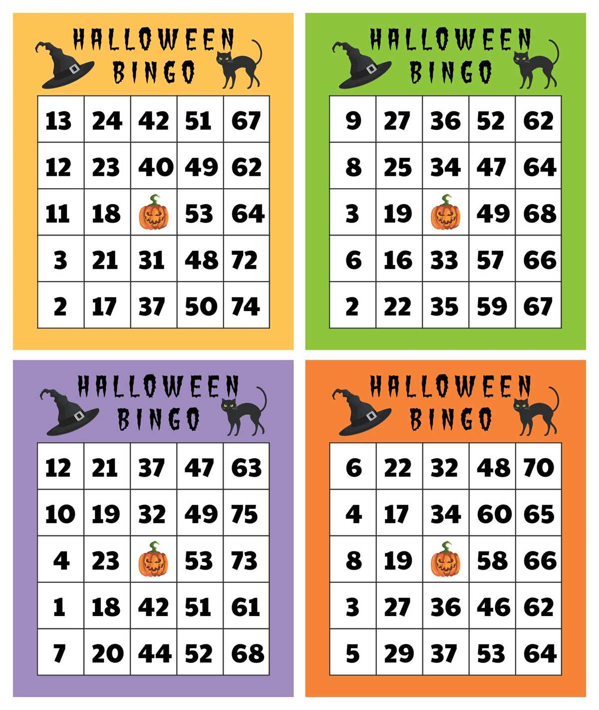 free halloween bingo printables