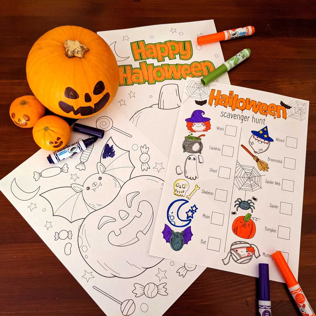 free halloween printable colouring pages