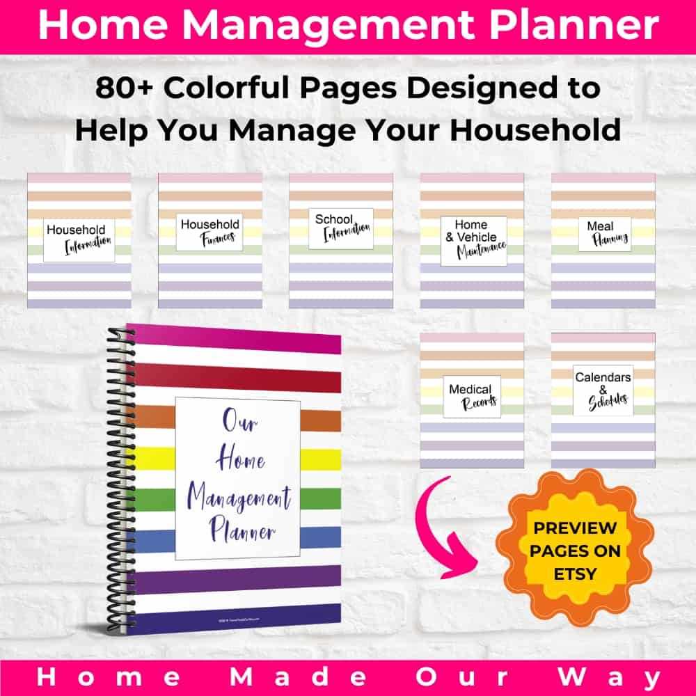 free home management binder printables