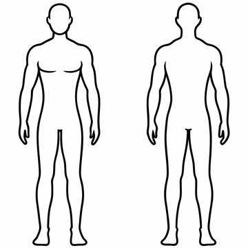 free human body outline printable