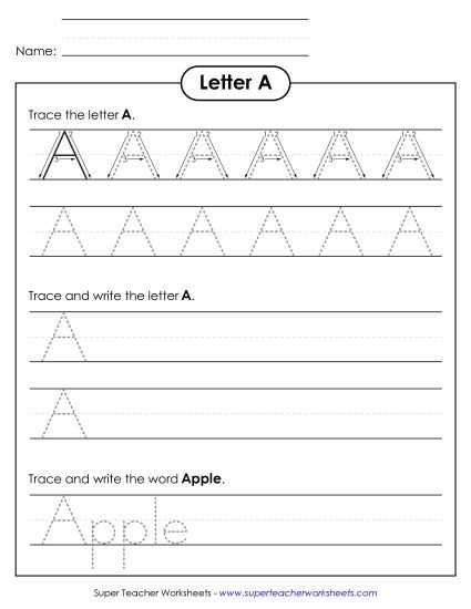 free letter a printable