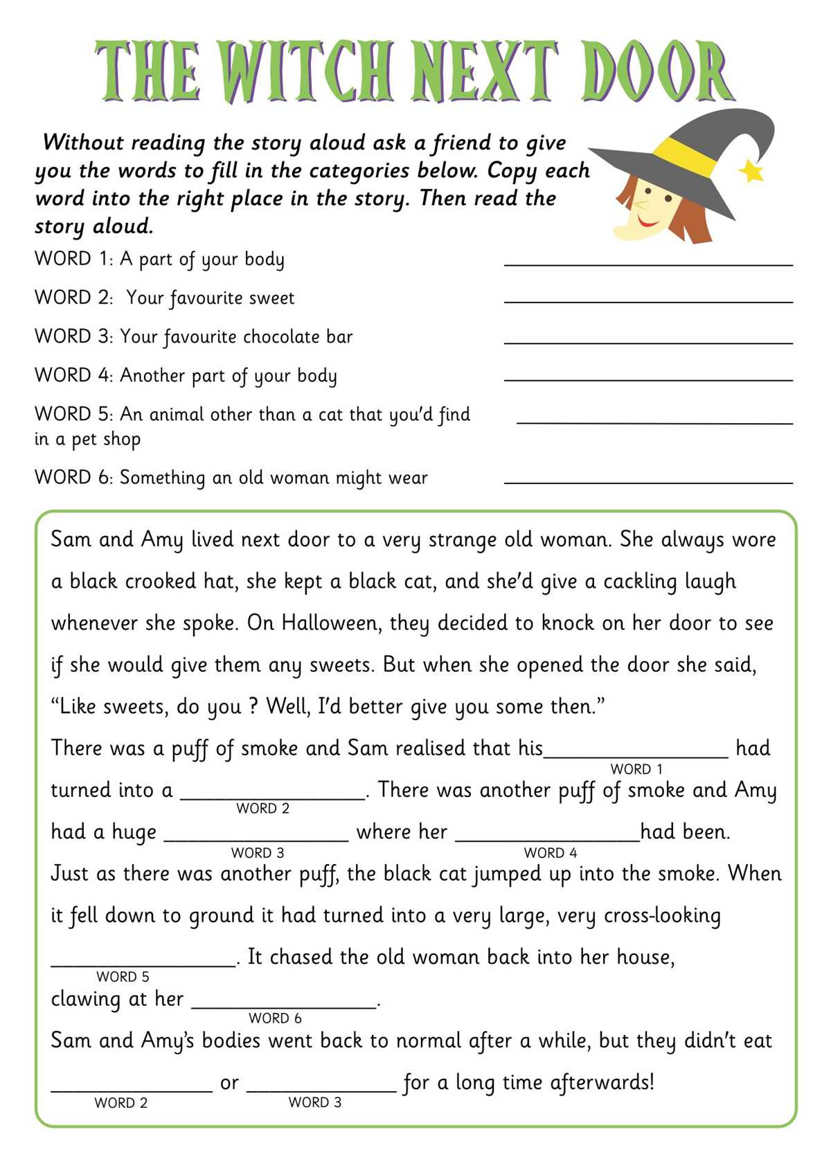 free mad libs printable worksheets