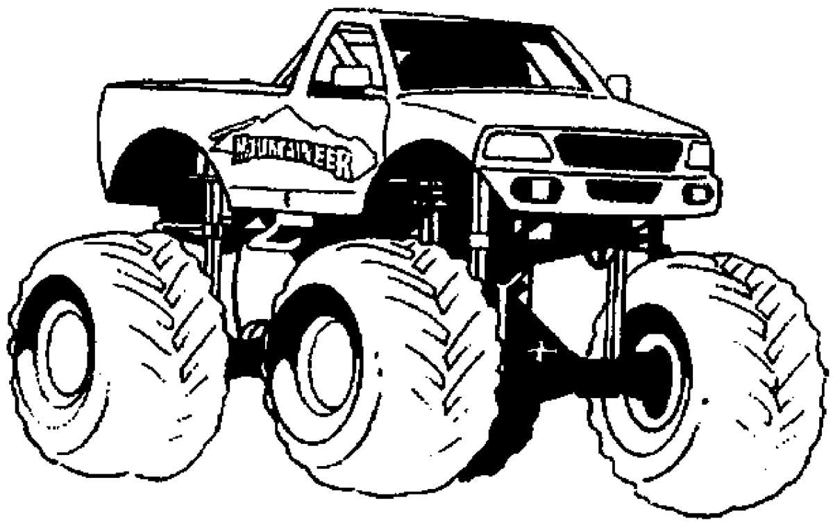 free monster truck printable coloring pages