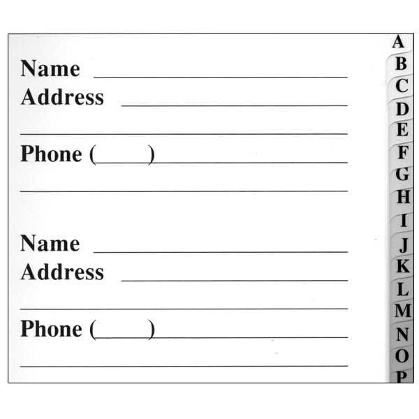 free printable address book pages
