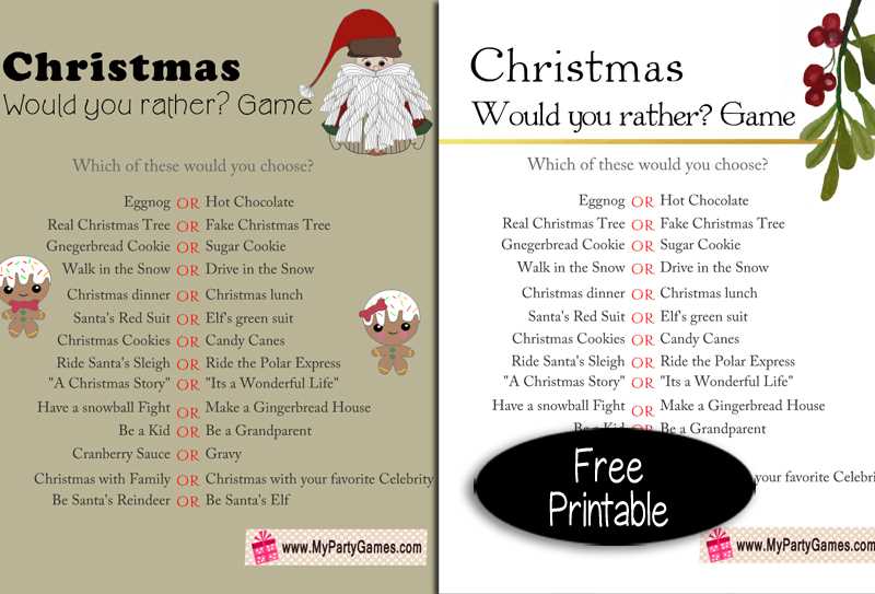 free printable adult christmas games