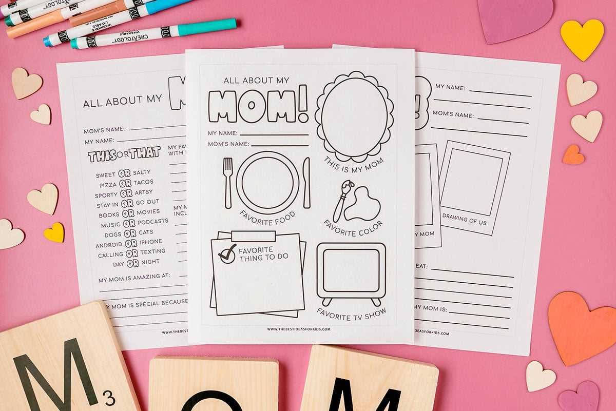 free printable all about my mom printable