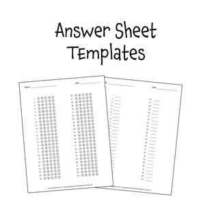 free printable answer sheet 1 100