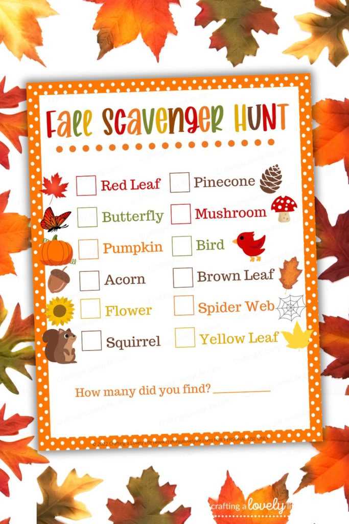 free printable autumn scavenger hunt printable