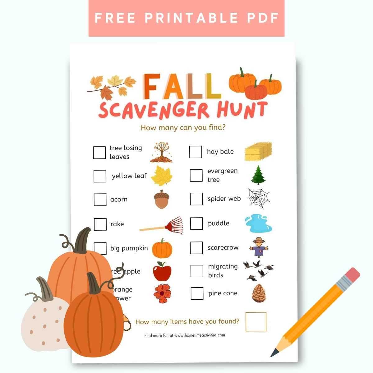 free printable autumn scavenger hunt printable