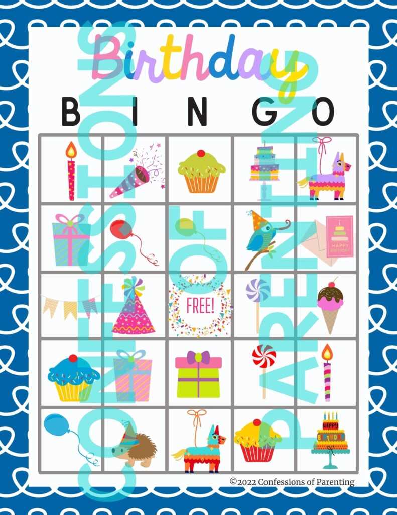 free printable birthday bingo