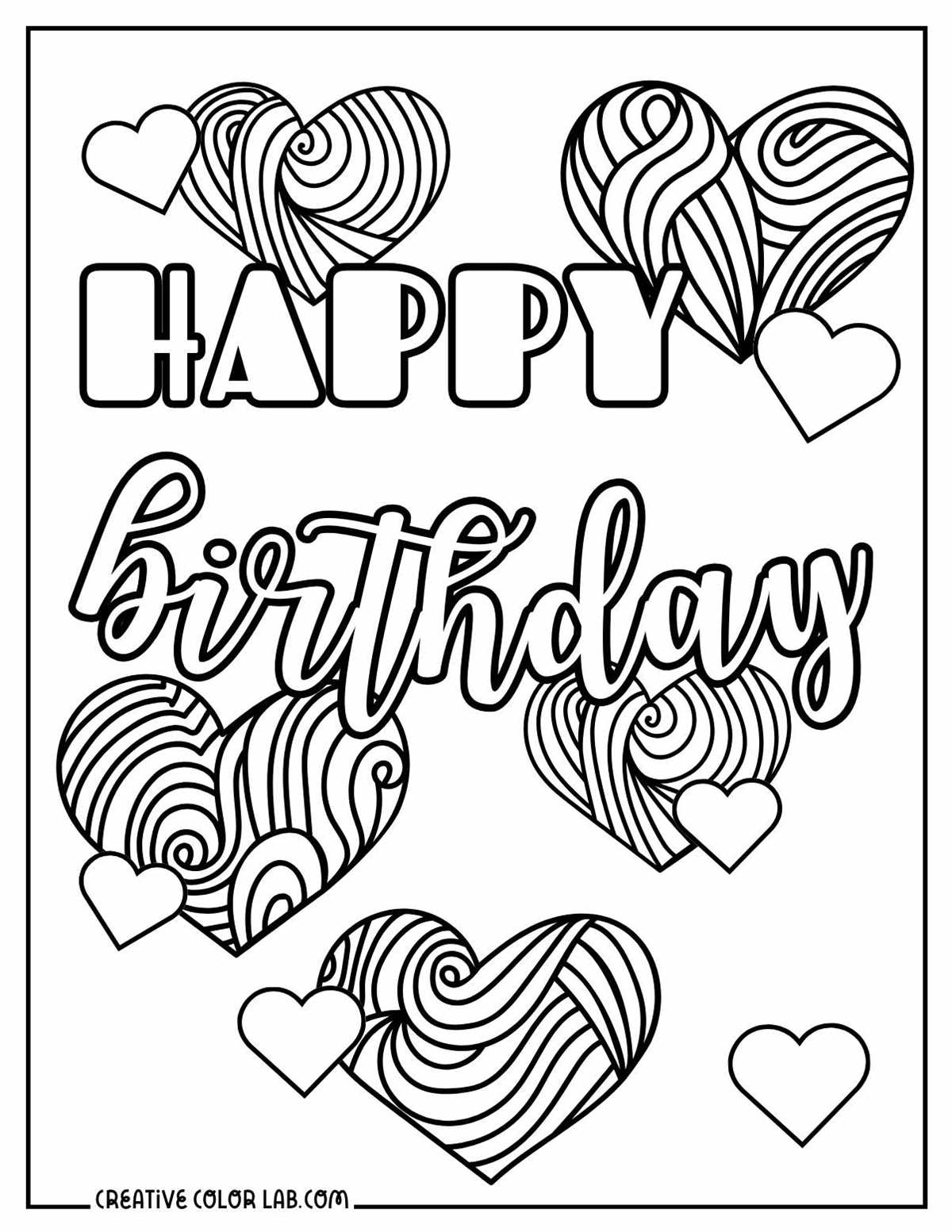 free printable birthday colouring pages