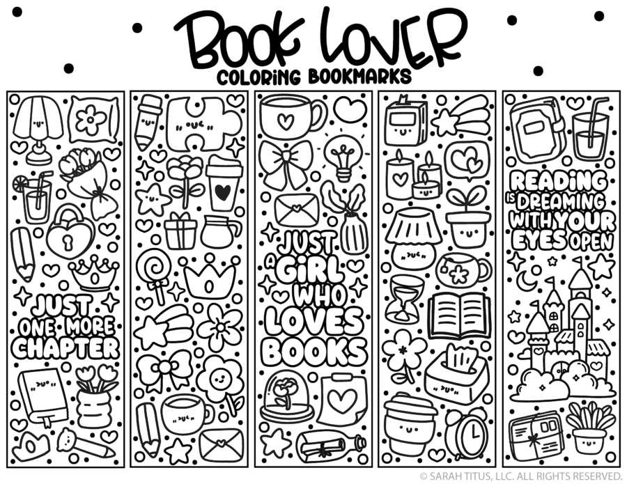 free printable bookmark templates to color