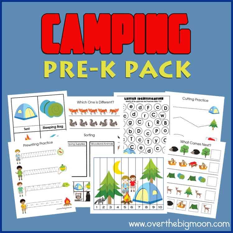free printable camping worksheets for preschool