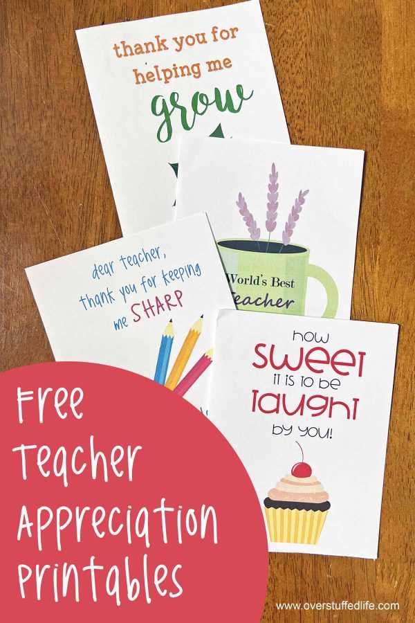 free printable cards for teachers