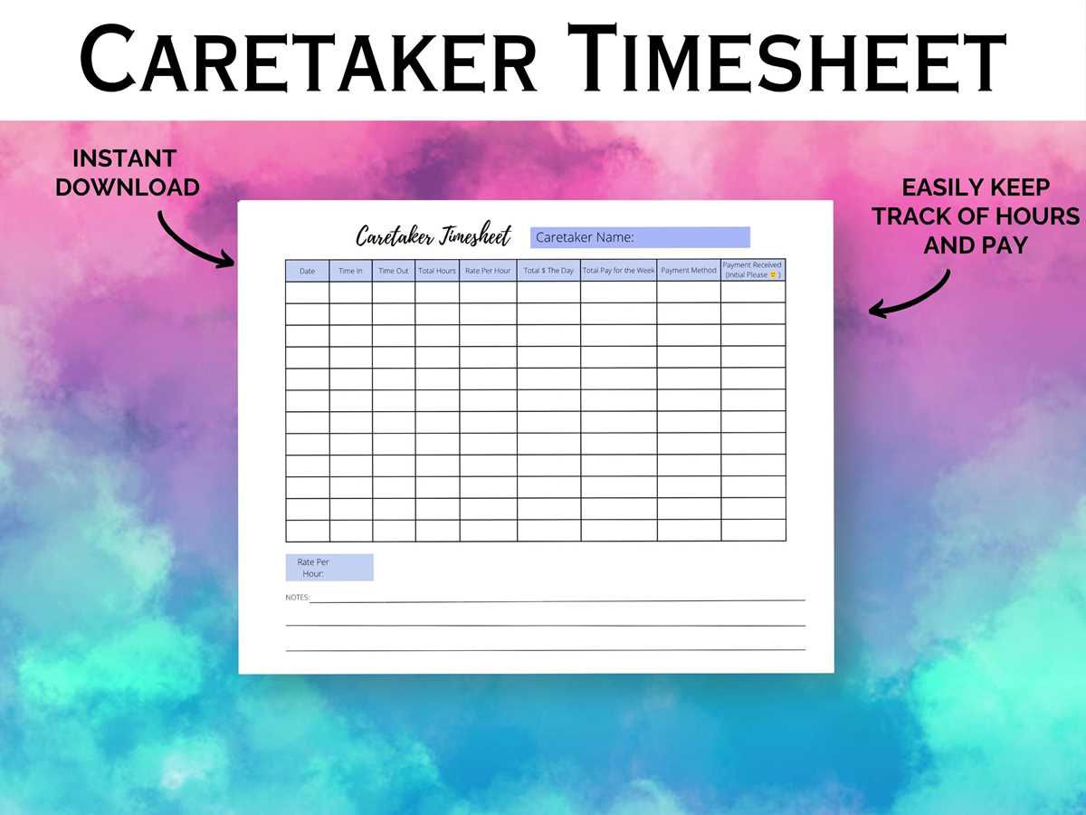 free printable caregiver timesheet