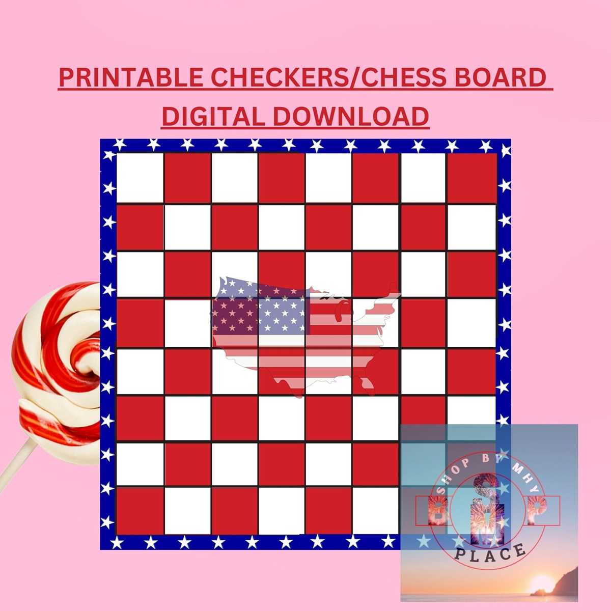 free printable checkers board