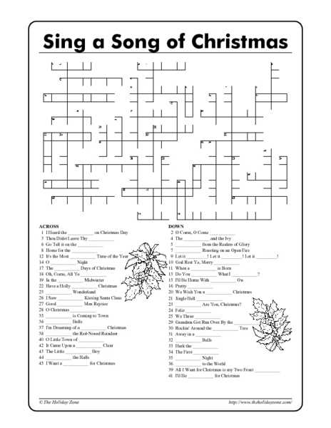 free printable christmas crossword puzzles for adults with answers