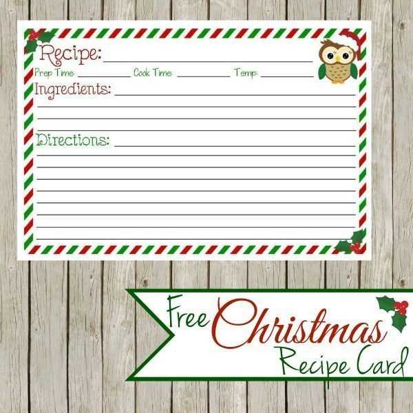free printable christmas recipe cards