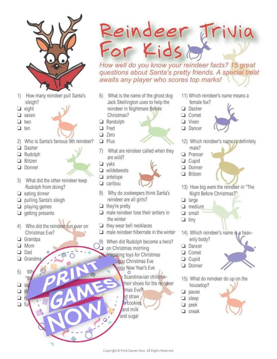 free printable christmas trivia game