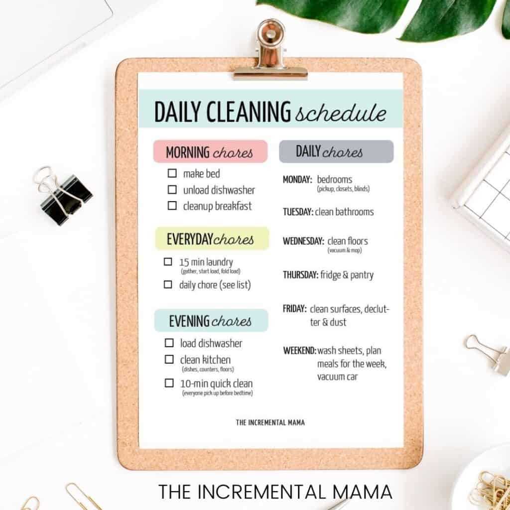 free printable cleaning schedule