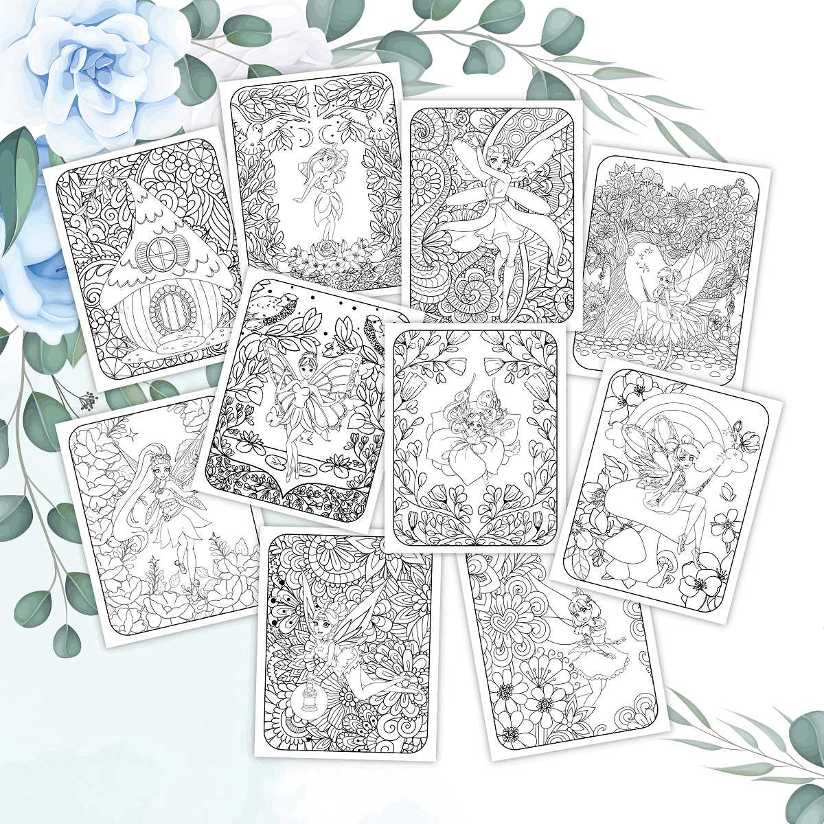 free printable coloring pages for adults fairies