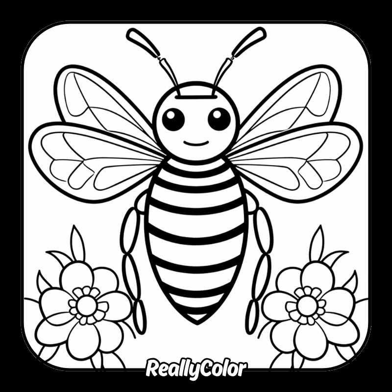 free printable coloring pages of bees
